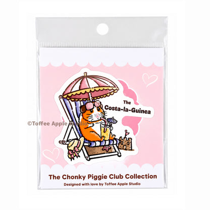 Costa-la-Guinea White Vinyl Guinea Pig Sticker