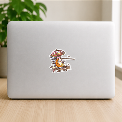Costa-la-Guinea White Vinyl Guinea Pig Sticker