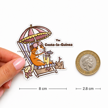 Costa-la-Guinea White Vinyl Guinea Pig Sticker