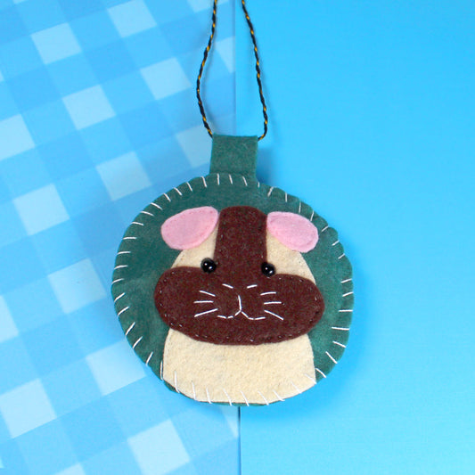 Felt Brown & Cream Guinea Pig Decoration