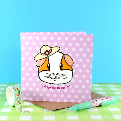 Guinea Pig Themed Daughter Birthday Card