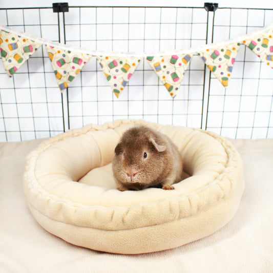 Beige Doughnut Bed for Guinea Pigs