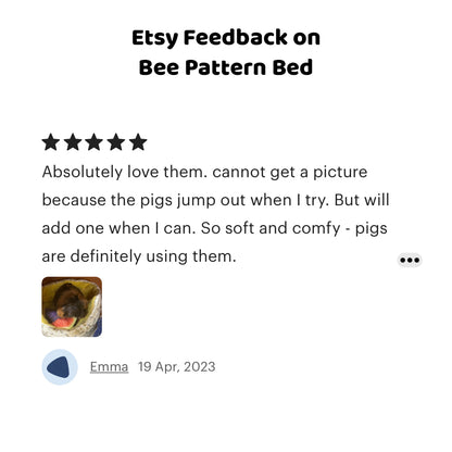 Yellow Bee Pattern Bed for Guinea Pigs