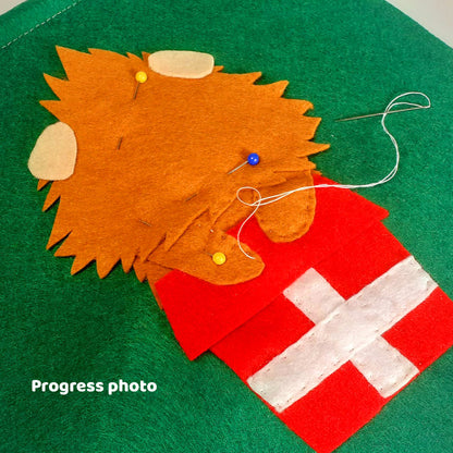 Handcrafted Guinea Pig In A Christmas Present - Wall Art Flag