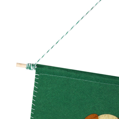 Felt Guinea Pig In Flower Plant Pot - Wall Hanging Flag