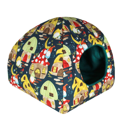 Gnome And Mushroom Town - Guinea Pig Accessory Set, front side view of the hidey hut for guinea pigs 