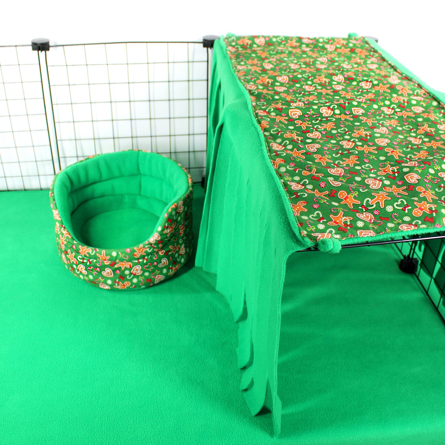 Large Green Gingerbread Fleece Forest