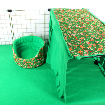 Large Green Gingerbread Fleece Forest