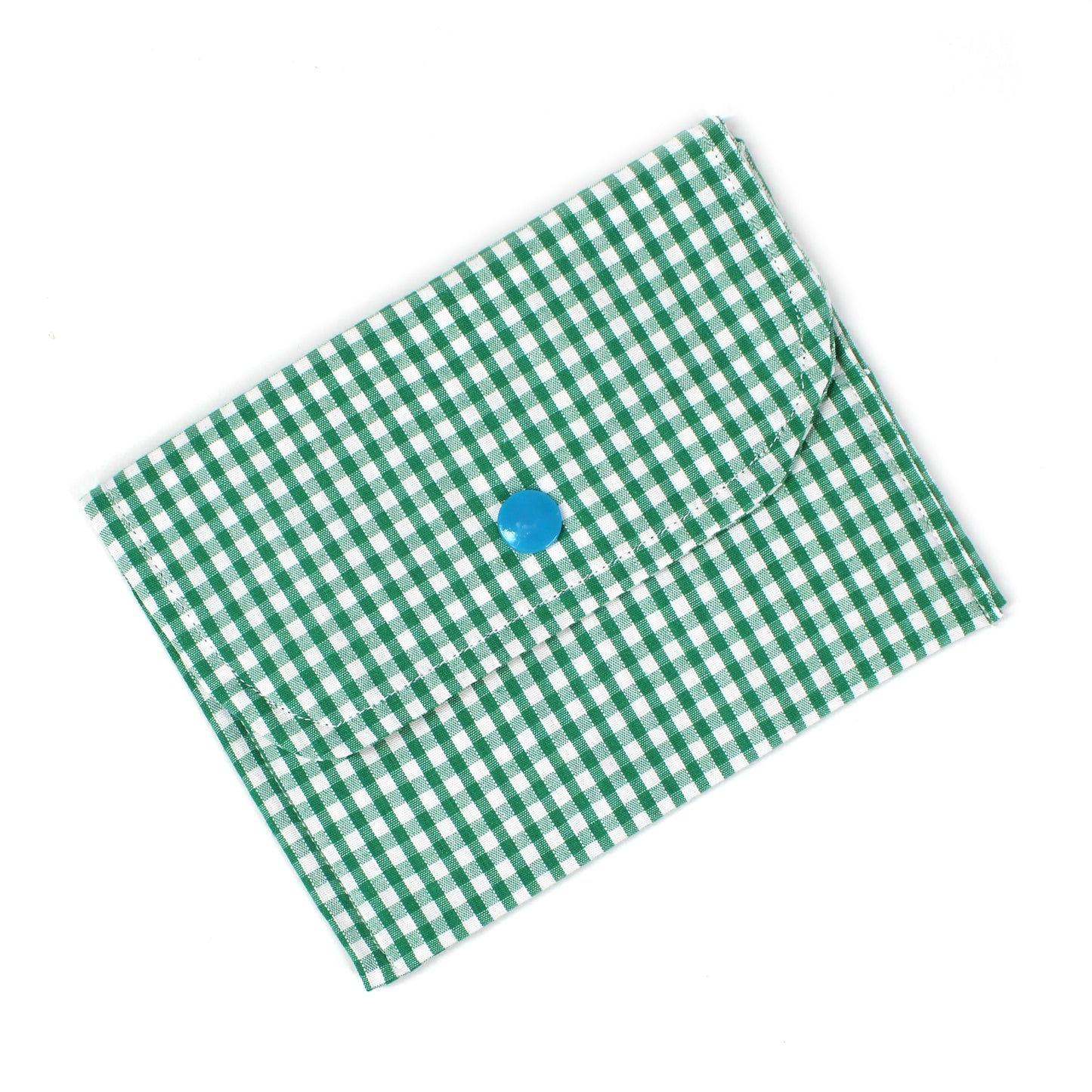 Green Gingham Pouch