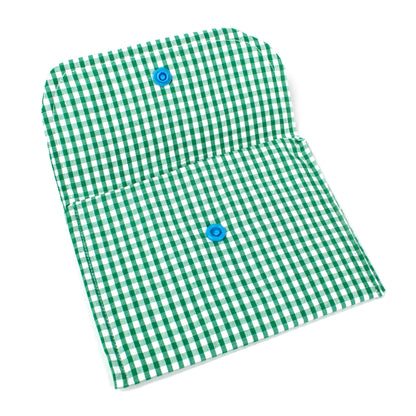 Green Gingham Pouch