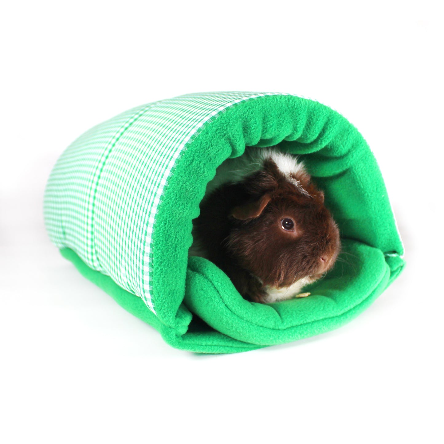 Green Gingham Guinea Pig Squish Tunnel