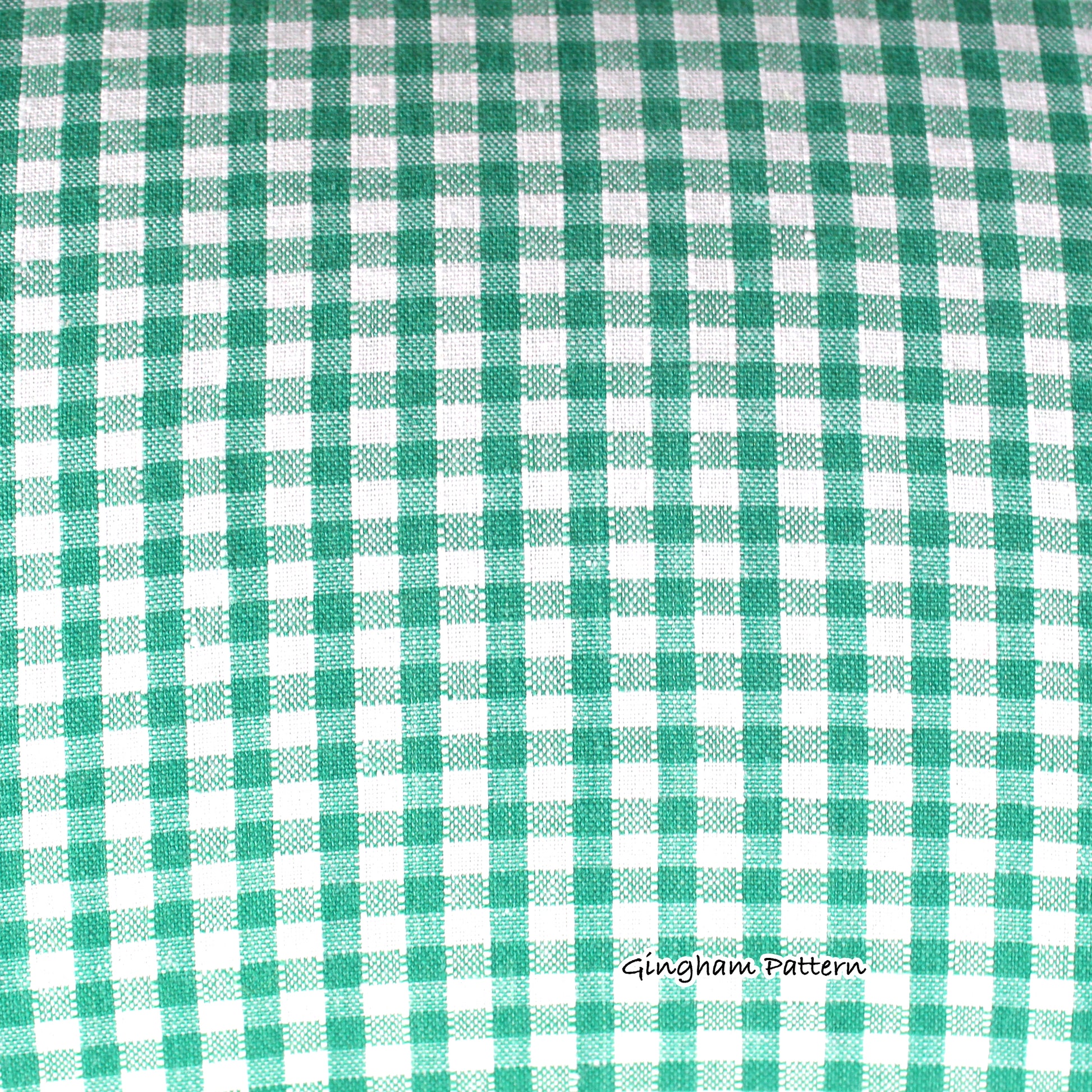 Green Gingham Guinea Pig Squish Tunnel, close up of the green gingham cotton fabric
