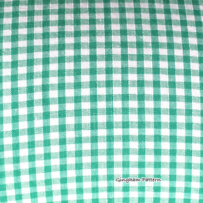 Green Gingham Guinea Pig Squish Tunnel, close up of the green gingham cotton fabric