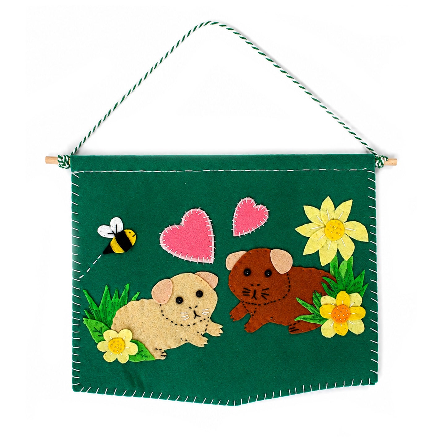 Handcrafted Felt Guinea Pig Wall Hanging – Guinea Pig Couple