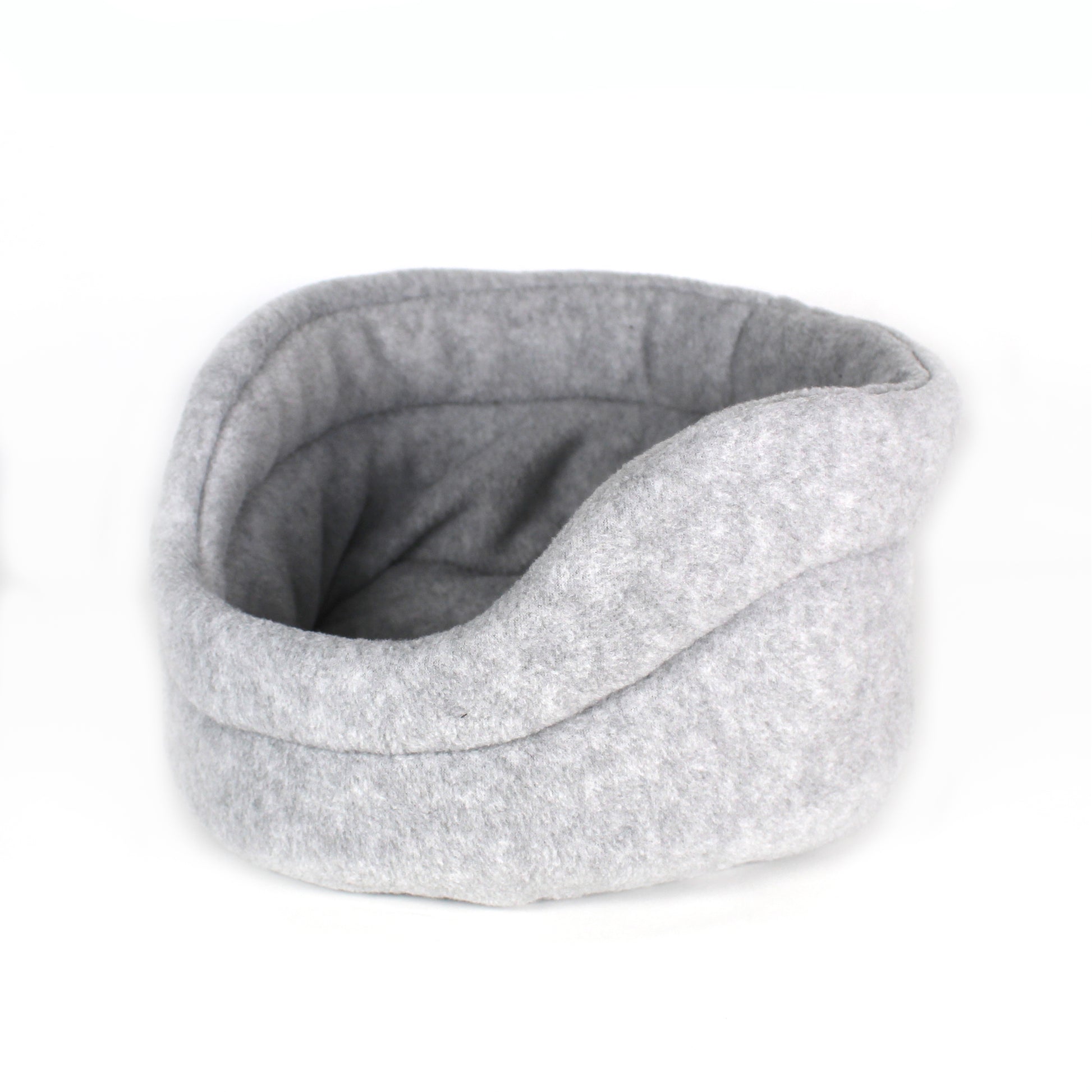 Gray Cuddle Cup Bed for Guinea Pigs, side view of the cuddle cup bed