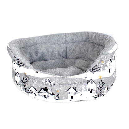 Grey Winter Scene Cuddle Cup Bed