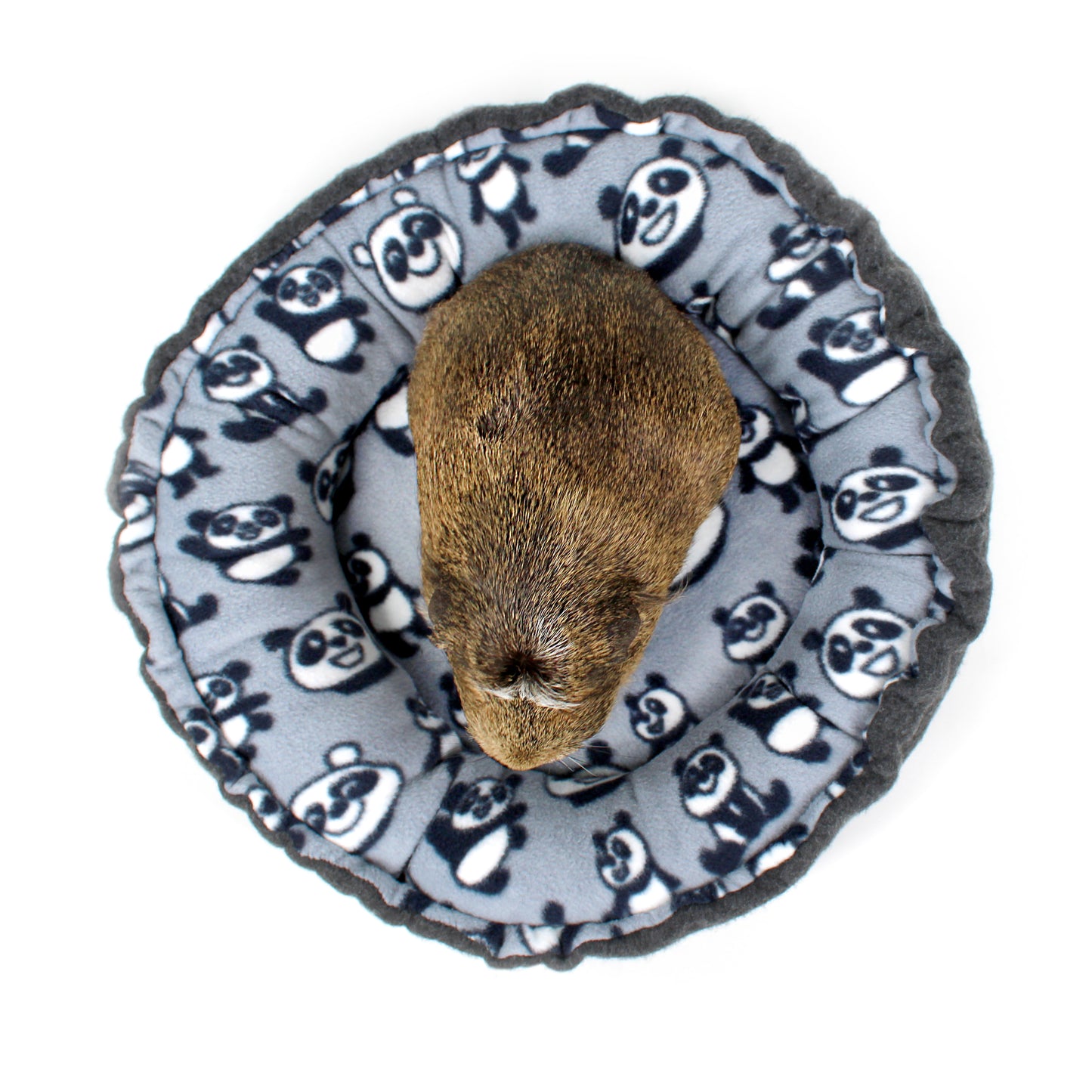 Grey Panda Doughnut Bed for Guinea Pigs
