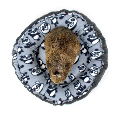 Grey Panda Doughnut Bed for Guinea Pigs