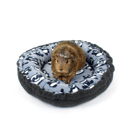 Grey Panda Doughnut Bed for Guinea Pigs