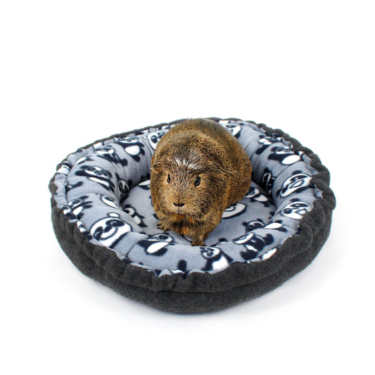 Grey Panda Doughnut Bed for Guinea Pigs