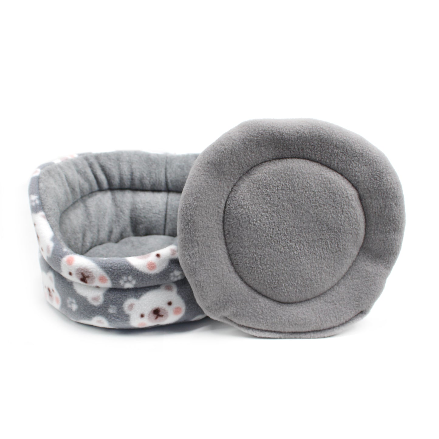 Grey Polar Bear Cuddle Cup Bed for Guinea Pigs