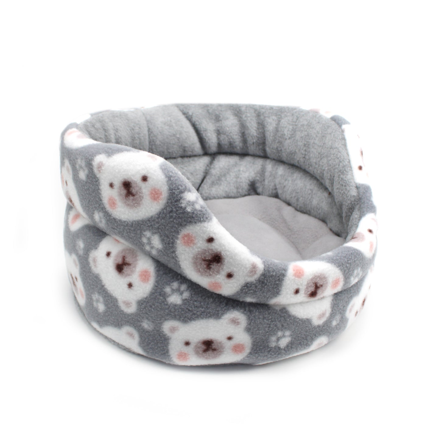 Grey Polar Bear Cuddle Cup Bed for Guinea Pigs