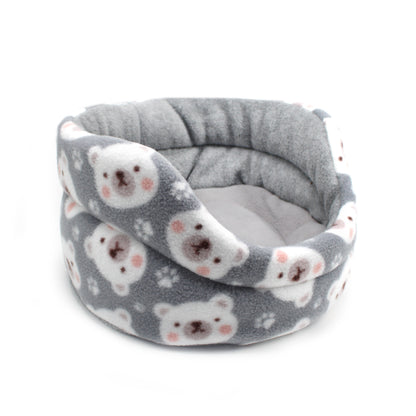 Grey Polar Bear Cuddle Cup Bed for Guinea Pigs