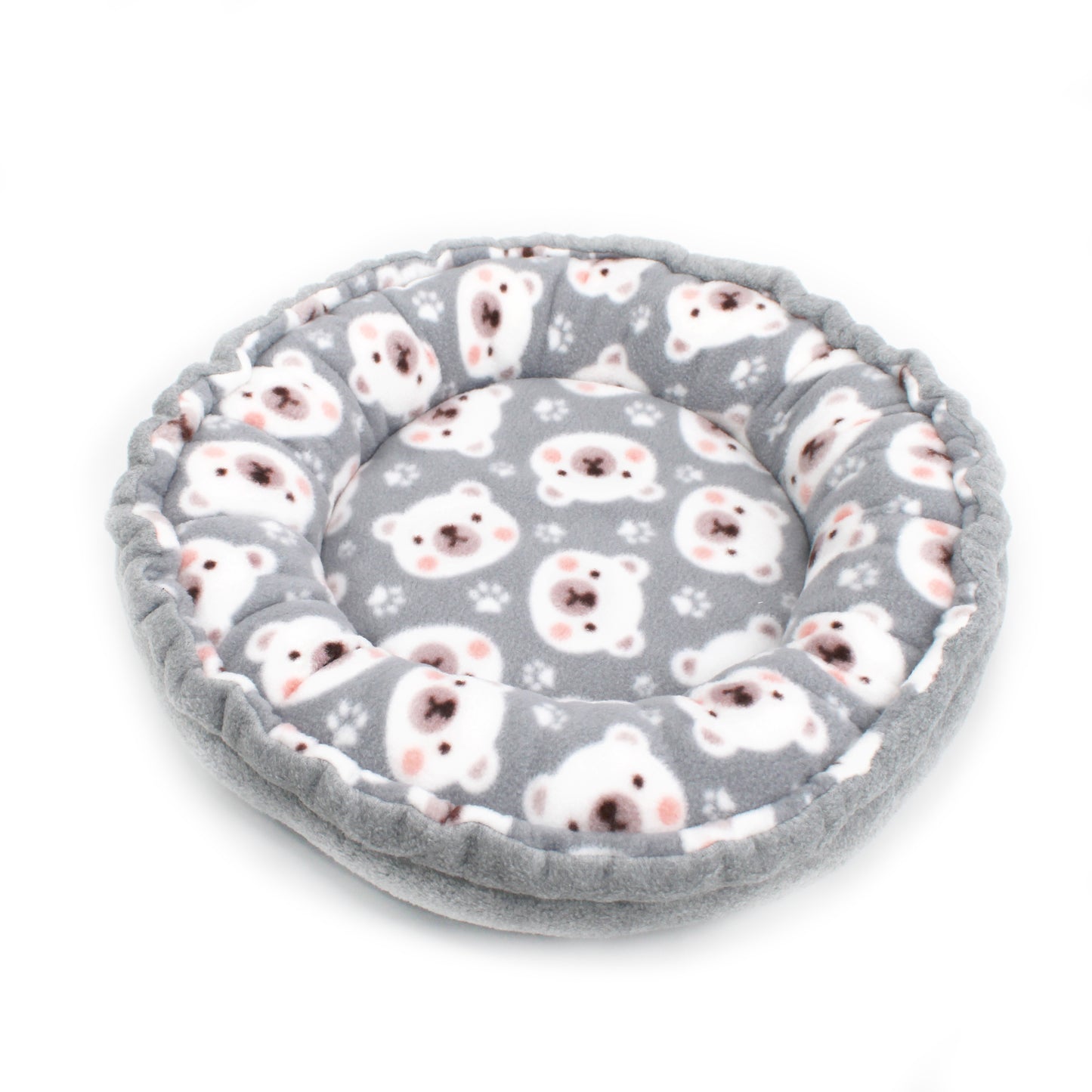 Grey Polar Bear Doughnut Bed