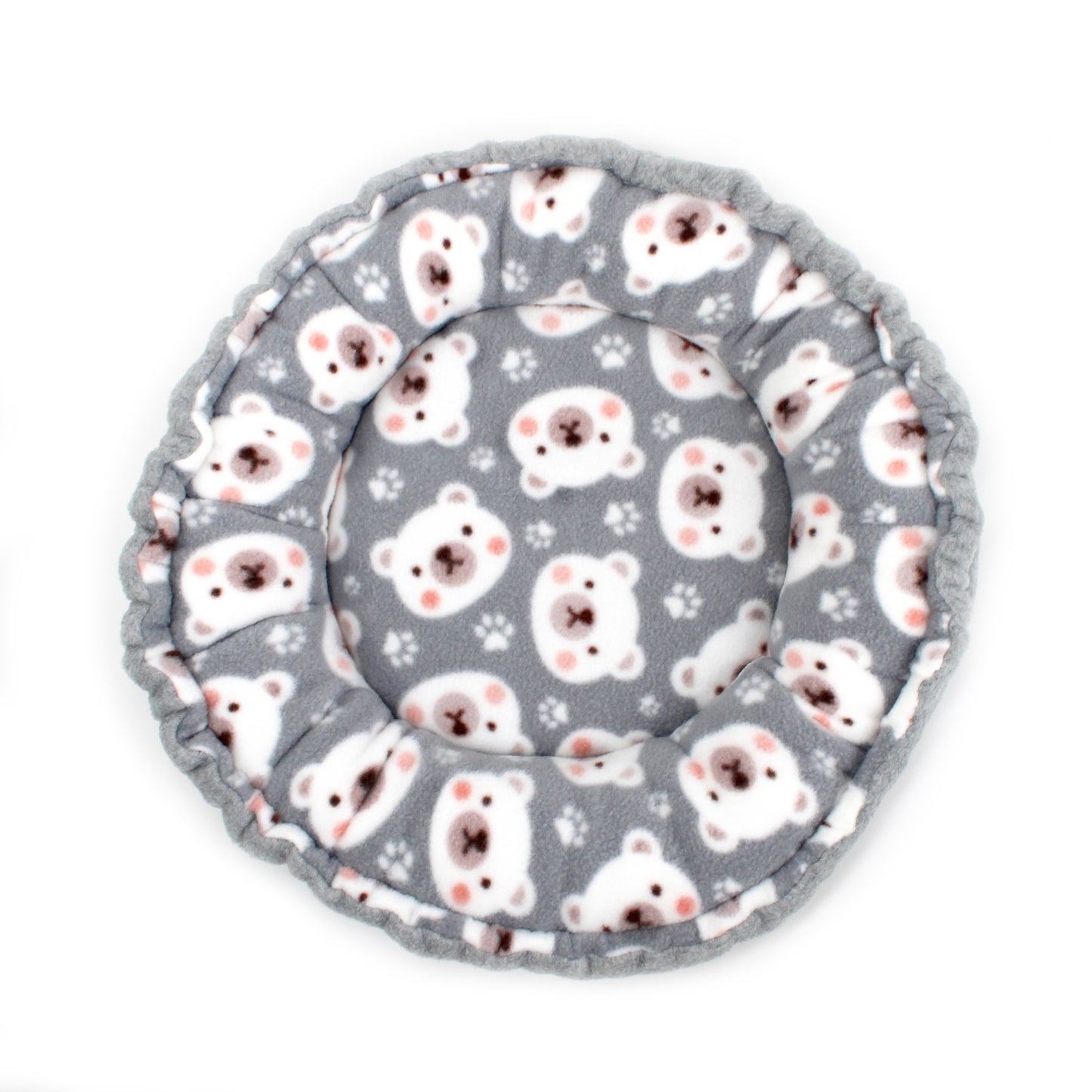 Grey Polar Bear Doughnut Bed