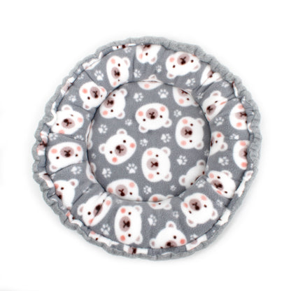 Grey Polar Bear Doughnut Bed