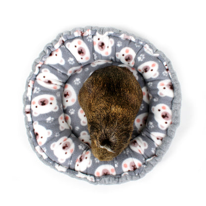 Grey Polar Bear Doughnut Bed