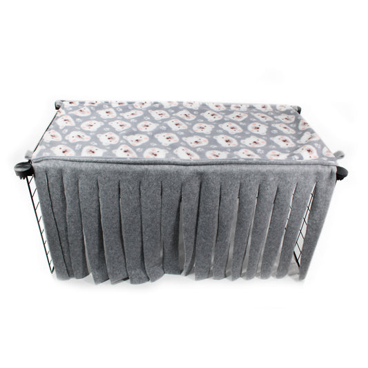 Grey Polar Bear Fleece Forest for Guinea Pig