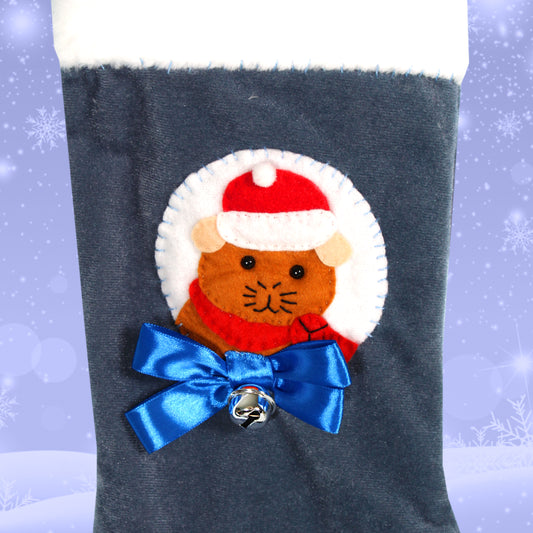 Cute Guinea Pig Velvet Christmas Stocking