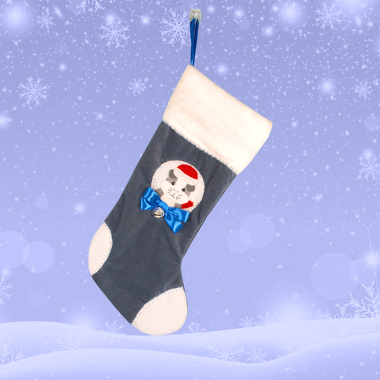 White And Grey Guinea Pig Luxury Christmas Stocking