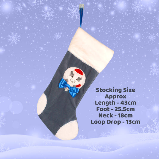 White And Grey Guinea Pig Luxury Christmas Stocking