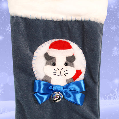 White And Grey Guinea Pig Luxury Christmas Stocking