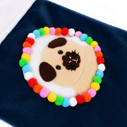 Guinea Pig Christmas Stocking – Blue Velvet & Cream Californian Guinea Pig