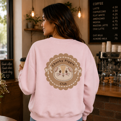 Chonky Piggy Club Halloumi Back Print Crewneck Sweatshirt