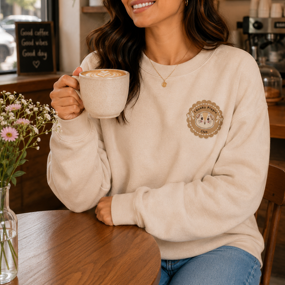 Chonky Piggy Club Halloumi Back Print Crewneck Sweatshirt