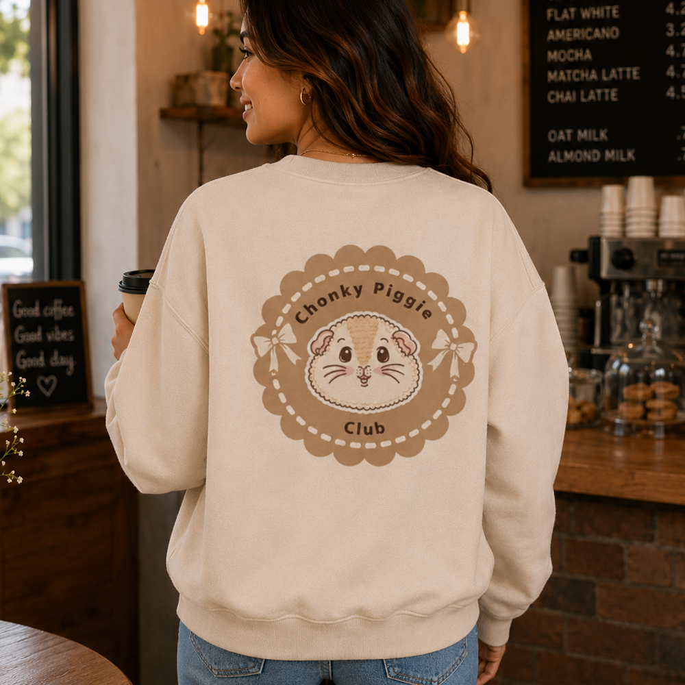 Chonky Piggy Club Halloumi Back Print Crewneck Sweatshirt