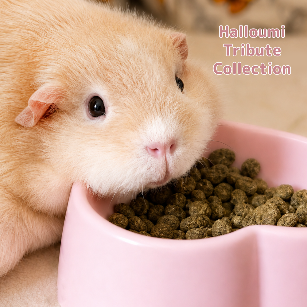 Halloumi guinea pig who inspired the Halloumi Tribute Collection