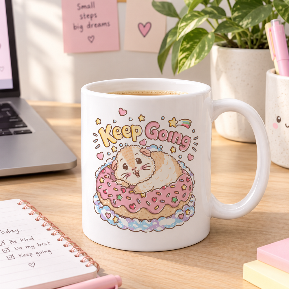 Keep Going Halloumi Guinea Pig Mug