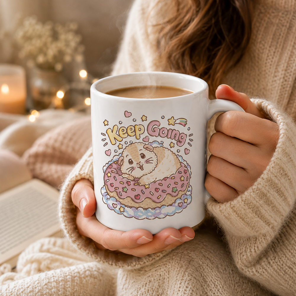 Keep Going Halloumi Guinea Pig Mug