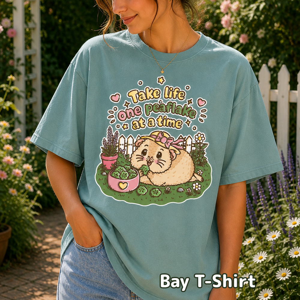 Take Life One Peaflake at a Time Guinea Pig T-Shirt