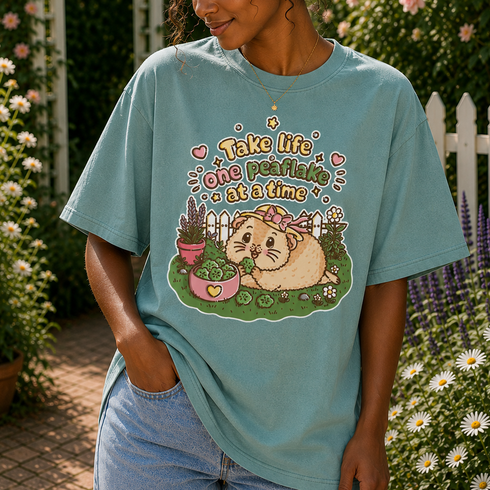 Take Life One Peaflake at a Time Guinea Pig T-Shirt