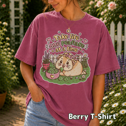 Take Life One Peaflake at a Time Guinea Pig T-Shirt