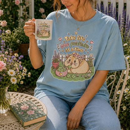 Take Life One Peaflake at a Time Guinea Pig T-Shirt