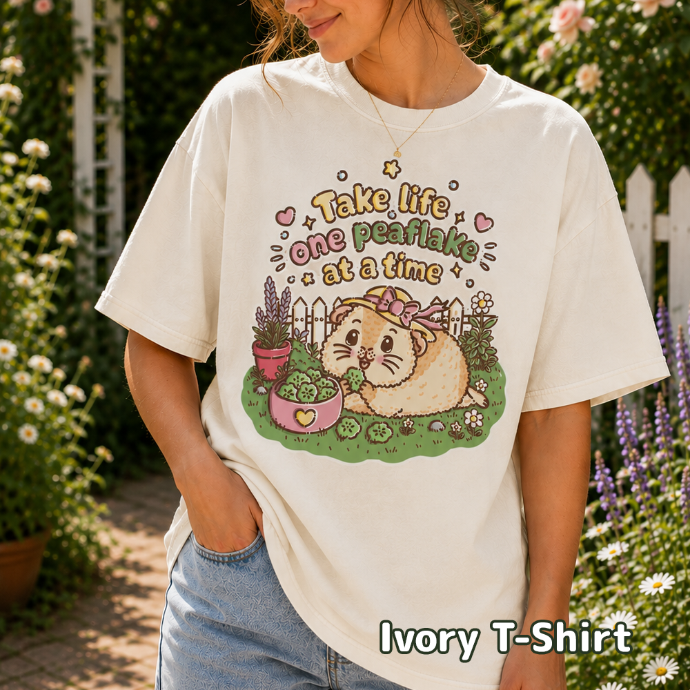 Take Life One Peaflake at a Time Guinea Pig T-Shirt