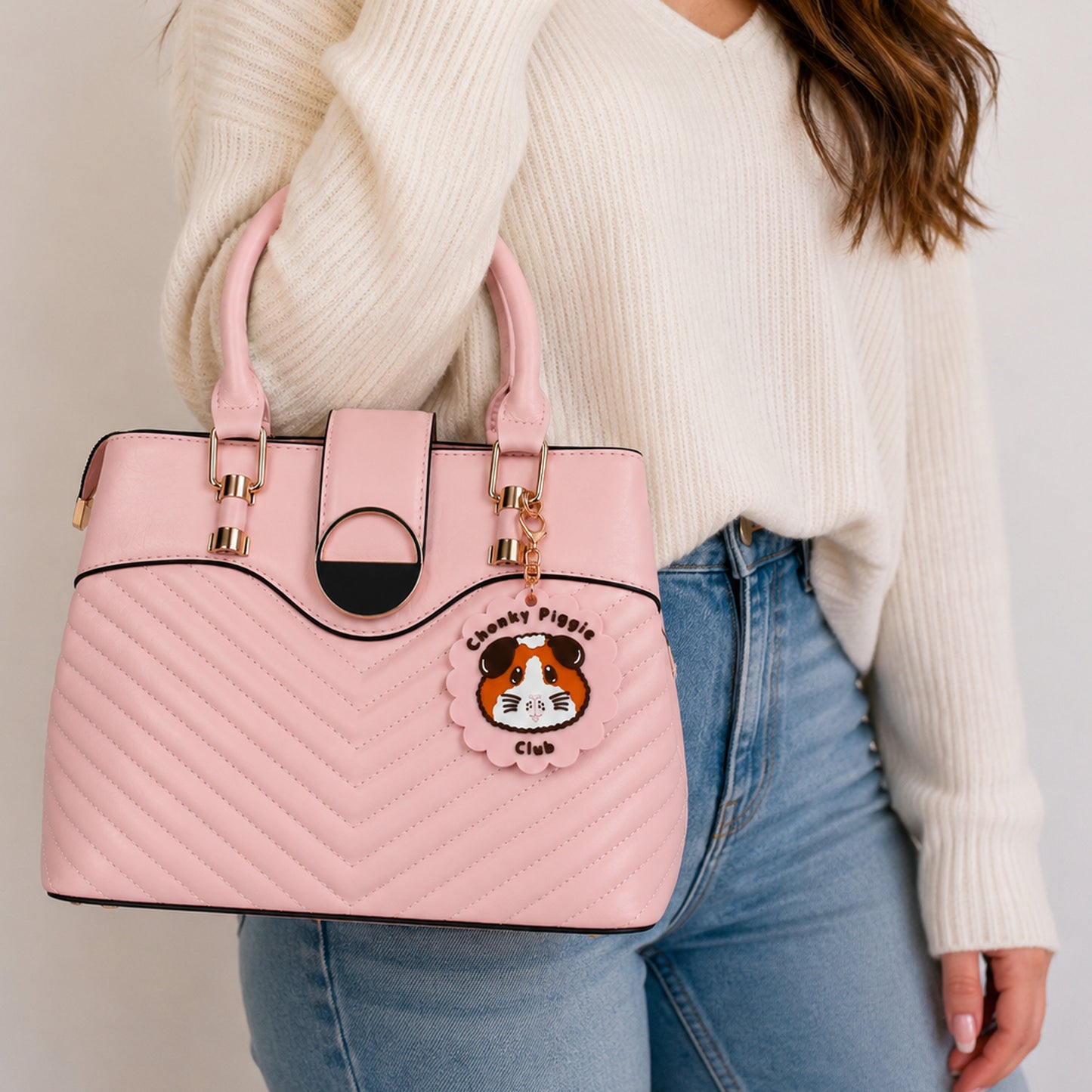 Chonky Piggie Club Guinea Pig Keyring & Bag Charm