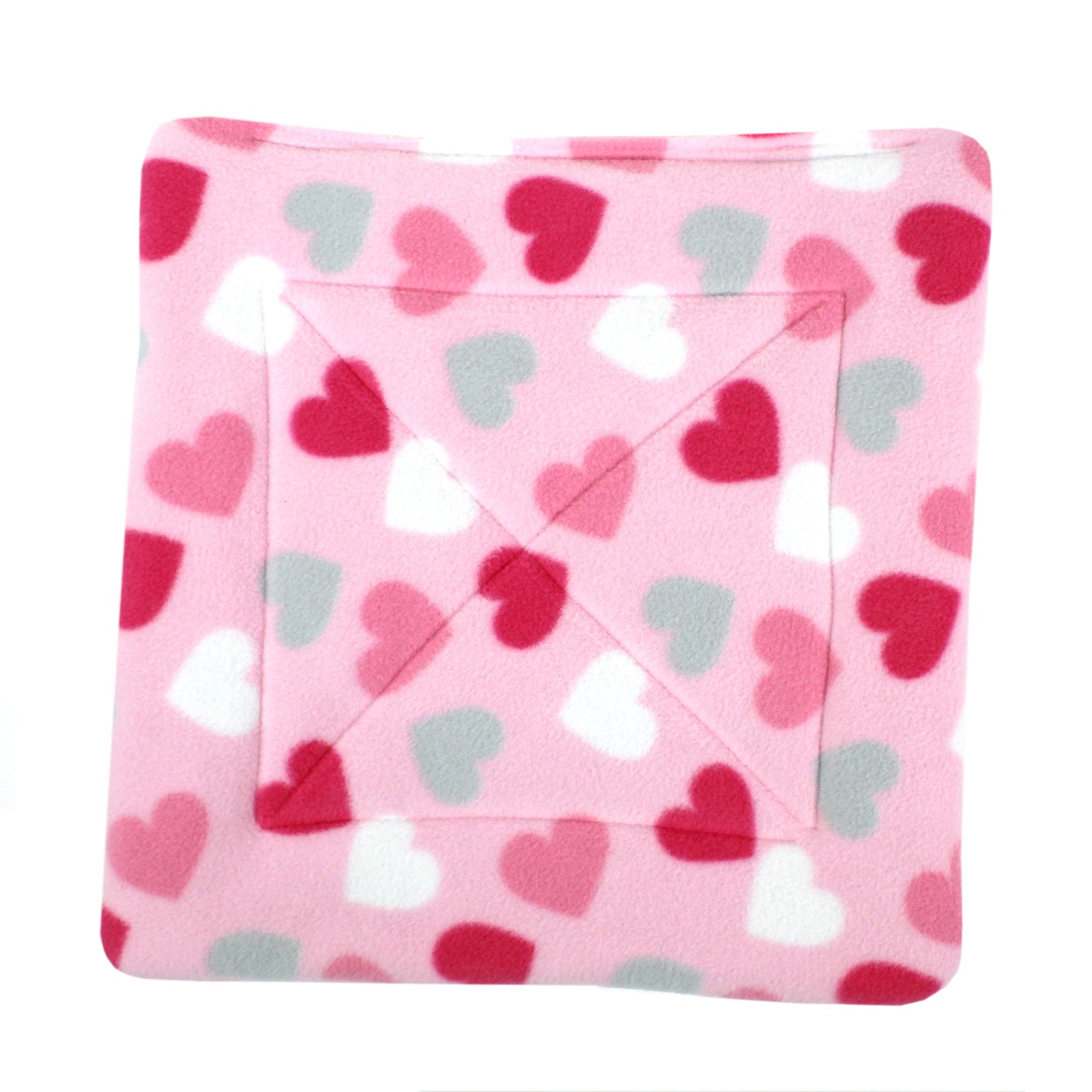 Large Pastel Hearts Square Pee Pad With Pink Bottom